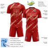 Custom Red Cream Abstract Fragment Art Splash Sublimation Soccer Uniform Jersey