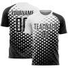 Custom Black White Modern Polka Dot Sublimation Soccer Uniform Jersey