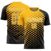 Custom Black Gold-White Modern Polka Dot Sublimation Soccer Uniform Jersey