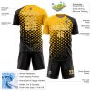 Custom Black Gold-White Modern Polka Dot Sublimation Soccer Uniform Jersey