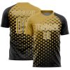 Custom Black Old Gold-White Modern Polka Dot Sublimation Soccer Uniform Jersey