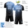 Custom Black Light Blue-White Modern Polka Dot Sublimation Soccer Uniform Jersey