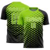 Custom Black Neon Green-White Modern Polka Dot Sublimation Soccer Uniform Jersey