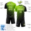 Custom Black Neon Green-White Modern Polka Dot Sublimation Soccer Uniform Jersey