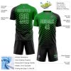 Custom Black Grass Green-White Modern Polka Dot Sublimation Soccer Uniform Jersey