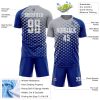 Custom Royal White-Gray Modern Polka Dot Sublimation Soccer Uniform Jersey