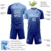 Custom Royal Light Blue-White Modern Polka Dot Sublimation Soccer Uniform Jersey