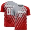 Custom Red White-Gray Modern Polka Dot Sublimation Soccer Uniform Jersey