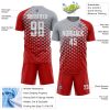 Custom Red White-Gray Modern Polka Dot Sublimation Soccer Uniform Jersey