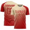 Custom Red Cream Modern Polka Dot Sublimation Soccer Uniform Jersey