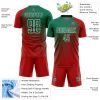 Custom Red Kelly Green-White Modern Polka Dot Sublimation Soccer Uniform Jersey
